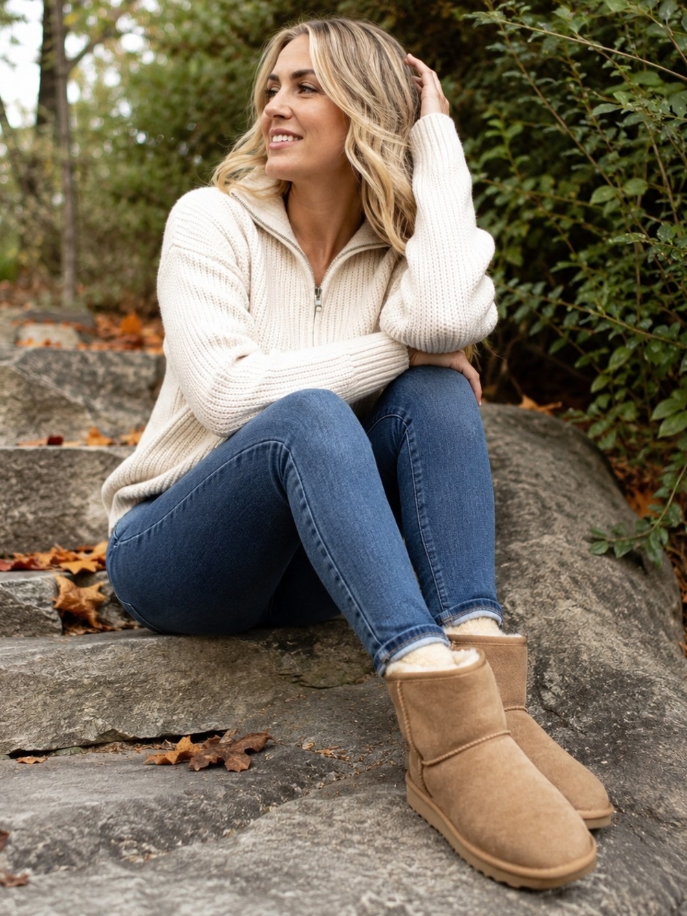 UGG Classic Short Tan Suede Shearling Boots, size 6.